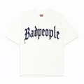 Beyaz BadPeople Mavi Taş Baskılı Oversize Unisex T-shirt