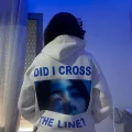 Beyaz Billie Eilish Baskılı Oversize Unisex Kapüşonlu Sweat
