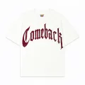 Beyaz ComeBack Kırmızı Taş Baskılı Oversize Unisex T-shirt