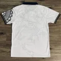 Beyaz Kitty Madrid Forma Dragon Jersey Siyah Düğmeli Yaka T-shirt