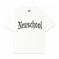 Beyaz NewSchool Beyaz Taş Baskılı Oversize Unisex T-shirt