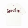 Beyaz NewSchool Kırmızı Taş Baskılı Oversize Unisex T-shirt