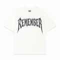 Beyaz Remember Beyaz Taş Baskılı Oversize Unisex T-shirt
