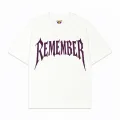Beyaz Remember Pembe Taş Baskılı Oversize Unisex T-shirt