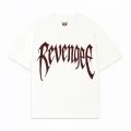 Beyaz Revenge Kırmızı Taş Baskılı Oversize Unisex T-shirt
