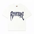 Beyaz Revenge Mavi Taş Baskılı Oversize Unisex T-shirt