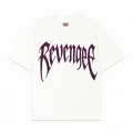 Beyaz Revenge Pembe Taş Baskılı Oversize Unisex T-shirt