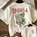 Beyaz Tequila Baskılı Oversize T-Shirt