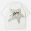 Beyaz Y2K Star Patch T-Shirt