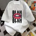 Blah Blah Blah Baskılı Unisex Oversize T-shirt