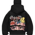 Bood Life Siyah Samuray Kar Maske Sweatshirt Hırka