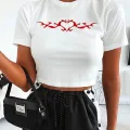 CLAWED HEART BASKILI SİYAH CROP