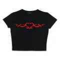 CLAWED HEART BASKILI SİYAH CROP