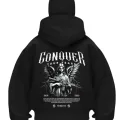 Conover Baskılı Siyah Samuray Kar Maske Sweatshirt Hırka