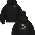 Cute Bear Baskılı Kar Maskeli Ninja Unisex Sweatshirt Hırka