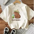 Cute Capy Bara Baskılı Unisex Oversize T-shirt
