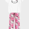 Hello Kitty pijama Unisex Alt-Üst T-shirt Eşofman Takım
