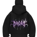 Dread Baskılı Siyah Samuray Kar Maske Sweatshirt Hırka