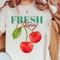 Fresh Cherry Baskılı Unisex Oversize T-shirt