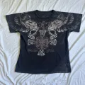 Füme Gothic Stone Free Winged Skull Unisex T-Shirt