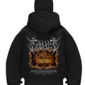 Gothic Crisis Baskılı Siyah Samuray Kar Maske Sweatshirt Hırka