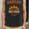 HARLEY Baskılı Unisex Oversize Yıkamalı Atlet