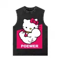 Hello Kitty Yıkanmış Eski Retro Atlet Bisiklet Yaka Yıkamalı Vintage Unisex Oversize