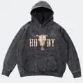 HODY Gri Yıkamalı Kumaş Kapüşonlu Sweatshirt