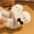 Kahverengi Hello Kitty Yumuşak Tüylü Peluş Panduf Terlik