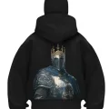 King Slayer Baskılı Siyah Samuray Kar Maske Sweatshirt Hırka