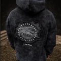 Koyu Gri Yıkamalı Wash Göz Nakışlı Oversize Premium Sweatshirt