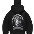 Motivadet Baskılı Siyah Samuray Kar Maske Sweatshirt Hırka