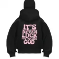 Never Luck God Baskılı Kar Maskeli Ninja Unisex Sweatshirt Hırka