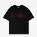 NewSchool Kırmızı Taş Baskılı Oversize Unisex T-shirt