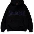 NewSchool Mavi Taş Baskılı Oversize Unisex Kapüşonlu Sweatshirt