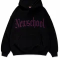 NewSchool Pembe Taş Baskılı Oversize Unisex Kapüşonlu Sweatshirt