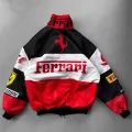 Parçalı Ferrari F1 Retro Paraşüt Bomber Ceket