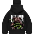 Pawour Bear Baskılı Siyah Samuray Kar Maske Sweatshirt Hırka