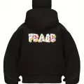 Peace Baskılı Kar Maskeli Ninja Unisex Sweatshirt Hırka
