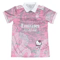 Pembe Kitty FORMA Madrid Dragon Jersey Beyaz Düğmeli Yaka T-shirt
