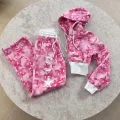 Pembe Restock Kamuflaj Baggy Alt Üst Eşofman Takımı ( 3 İplik Şardonlu)