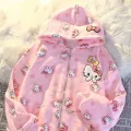 Pembe Sanrio Anime Kawaii Hello Kitty Detaylı Hırka