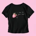 Pink Strawberry Fruit Siyah Body Crop