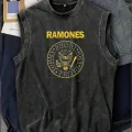 Ramones Atlet Bisiklet Yaka Yıkamalı Vintage Unisex Oversize T-Shirt