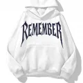 Remember Mavi Taş Baskılı Oversize Unisex Kapüşonlu Sweat