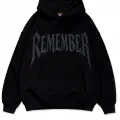 Remember Beyaz Taş Baskılı Oversize Unisex Kapüşonlu Sweatshirt