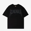 Remember Beyaz Taş Baskılı Oversize Unisex T-shirt