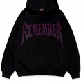 Remember Pembe Taş Baskılı Oversize Unisex Kapüşonlu Sweatshirt