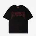 Remember Kırmızı Taş Baskılı Oversize Unisex T-shirt