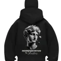 Representavi Baskılı Siyah Samuray Kar Maske Sweatshirt Hırka